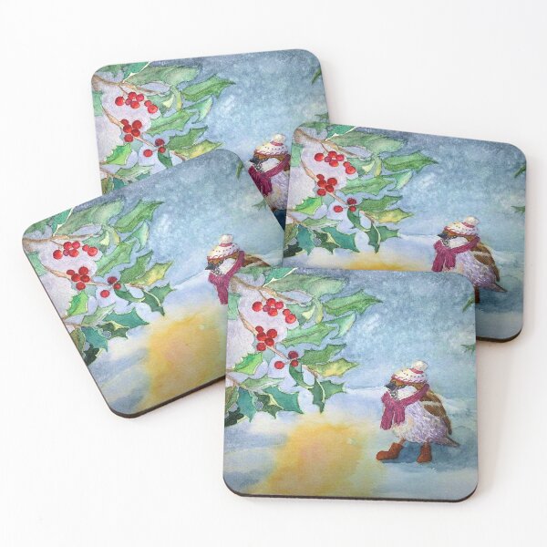 Item preview, Holly, snow and sparrow designed and sold by Odile frament.