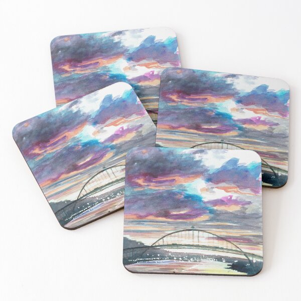 Item preview, Fremont Bridge Over the Willamette River at Sunset Watercolor designed and sold by Willowdarcy.