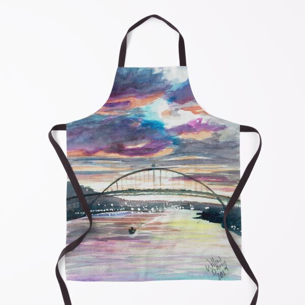 Item preview, Fremont Bridge Over the Willamette River at Sunset Watercolor designed and sold by Willowdarcy.
