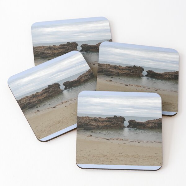 Item preview, A moment in the morning when the sea is calm and peaceful with no waves visible near two large rocks designed and sold by AnnaBBS.