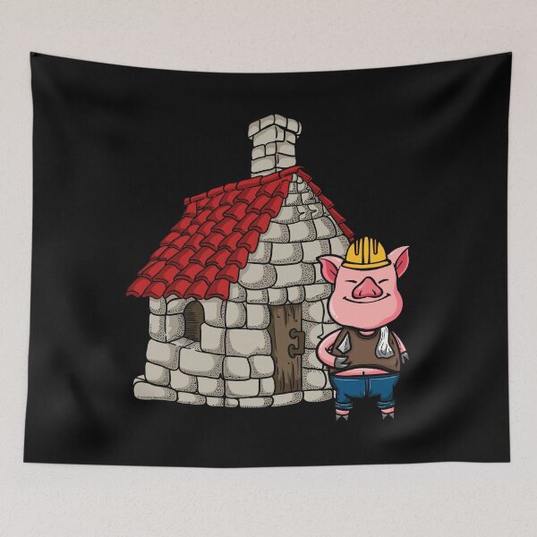 Artikelvorschau, Drei Schweine Backsteinhaus Lazy Halloween Kostüm entworfen und verkauft von Gold Wings Tees.