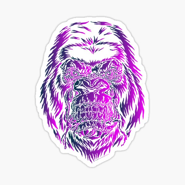 purple gorilla Sticker
