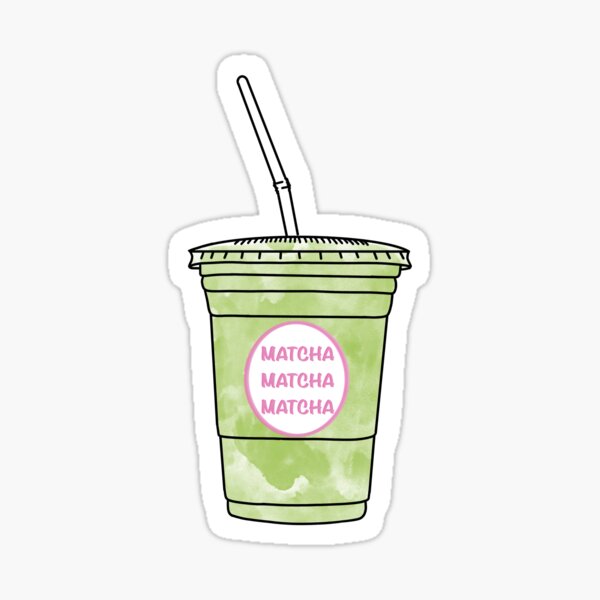 Cafe Drink Stickers Pink Drink, Iced Matcha Latte, Caramel Cloud