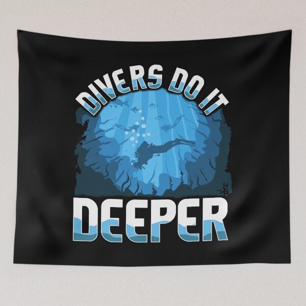 Item preview, Divers do it deeper, funny design for scuba divers designed and sold by Gold Wings Tees.