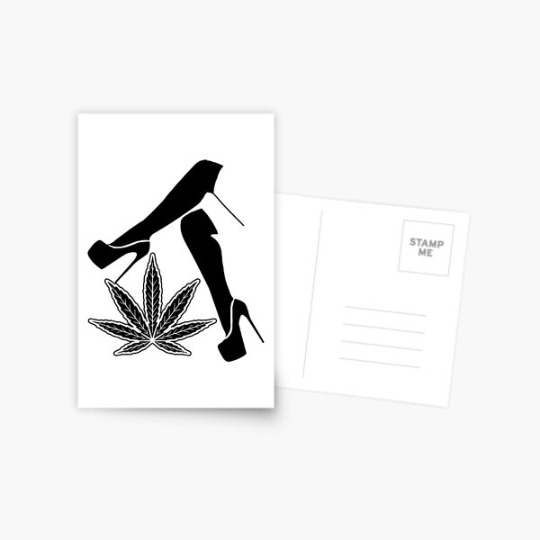 CANNABIS MARIHUANA MARIJUANA POSTKARTE POSTCARD # 49 GRASSLEAVE GRASBLATT GRAS