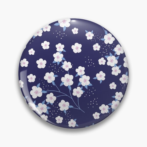 Item preview, Sweet summer blossoms dark blue designed and sold by Katbydesign.