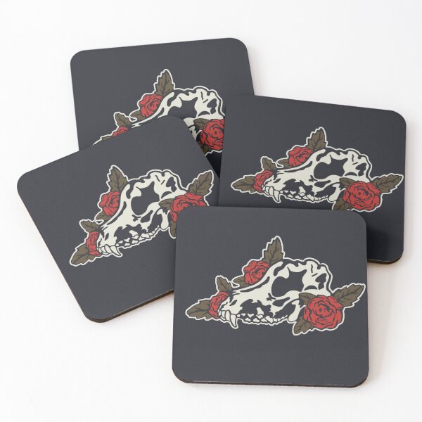 Item preview, Wolf and Dog Skull with Roses  designed and sold by Natasha Greene.