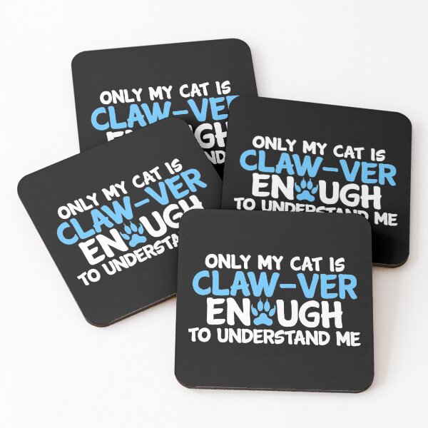 Item preview, Only My Cat Is Claw-Ver Enough – Clever Kitten Friendship Pun designed and sold by The Green Corner.
