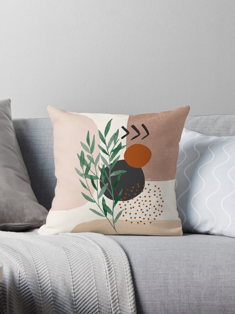 Soft Shapes I Throw Pillow by City Art