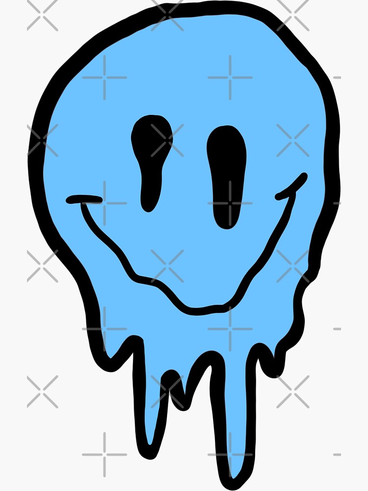 "Drippy smiley face " Sticker for Sale by Suusck | Redbubble