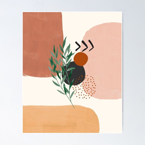 Artikel-Vorschau von Eukalyptuszweig Zusammenfassung Aquarell tropische Boho minimalistische Kunst mit warmen Erdtönen und Pastellfarben mit festen weichen Verlaufsformen XII, designt und verkauft von AbstractTrace.