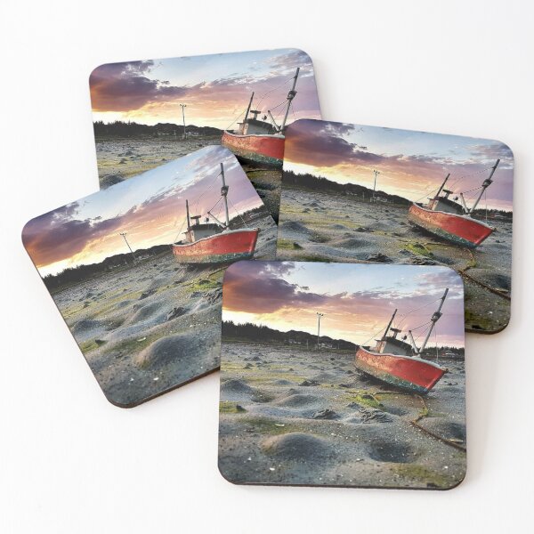 Item preview, Stranded Boat on ebb sand beach in the North of Norway designed and sold by Digibee.