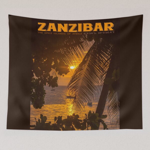 Item preview, Vintage Style Zanzibar Travel Poster designed and sold by travelwitheric.