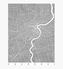 Shanghai map grey Photographic Print