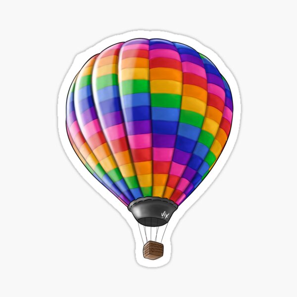 Item preview, Rainbow Hot Air Balloon Design 1 designed and sold by VixCaricatures.