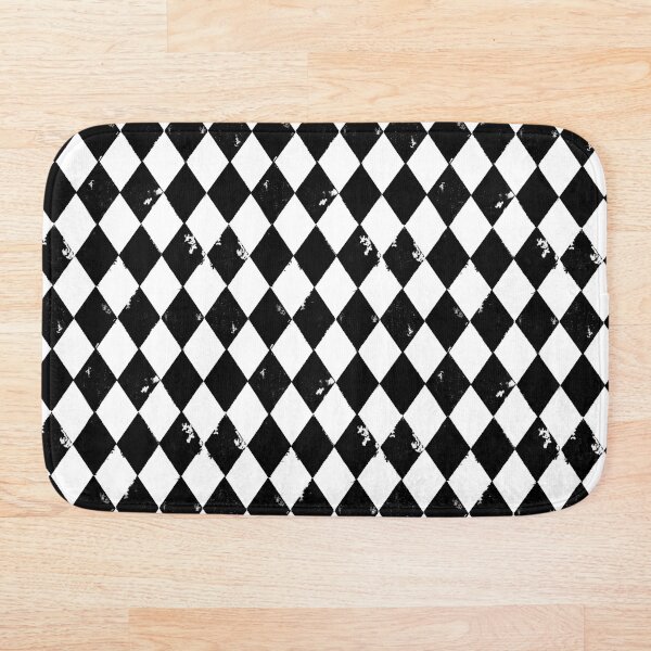Item preview, Grungy Distressed Black and White Harlequin Diamond  designed and sold by Kristi Duggins.