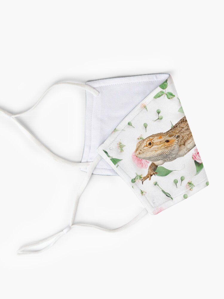 Alternate view of Bearded Dragon On A Carnation Background Mask
