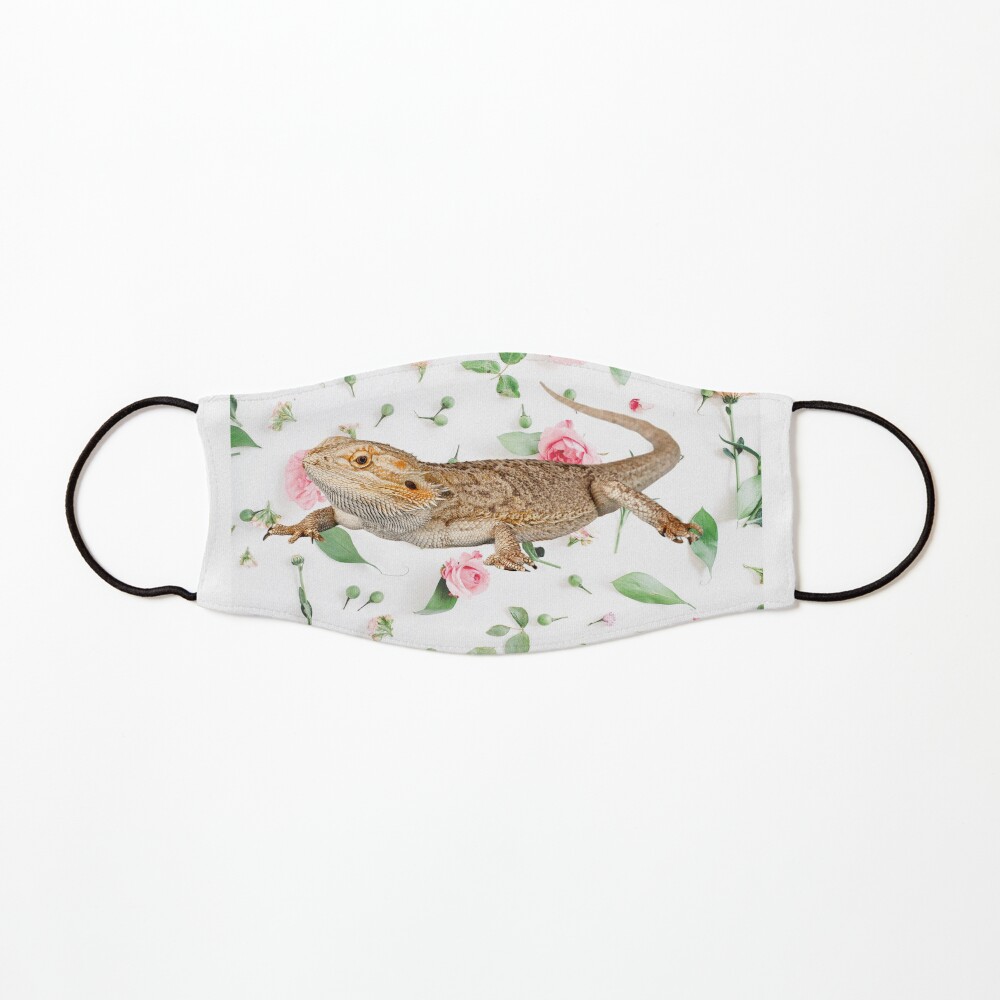 Bearded Dragon On A Carnation Background Mask