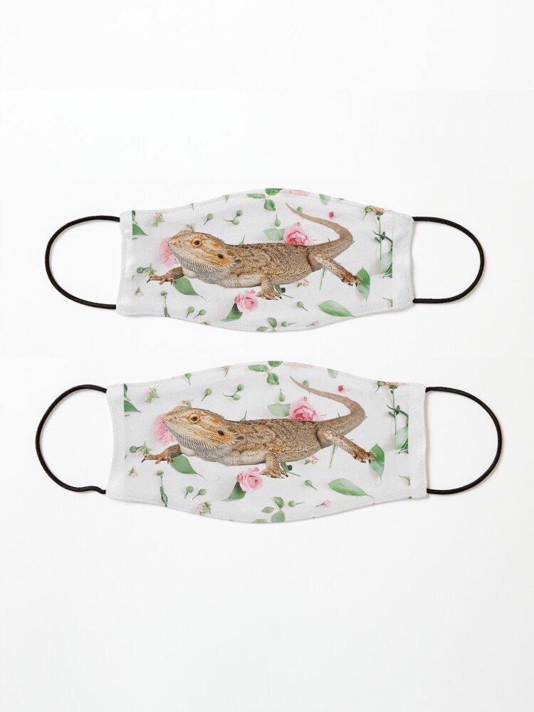 Alternate view of Bearded Dragon On A Carnation Background Mask