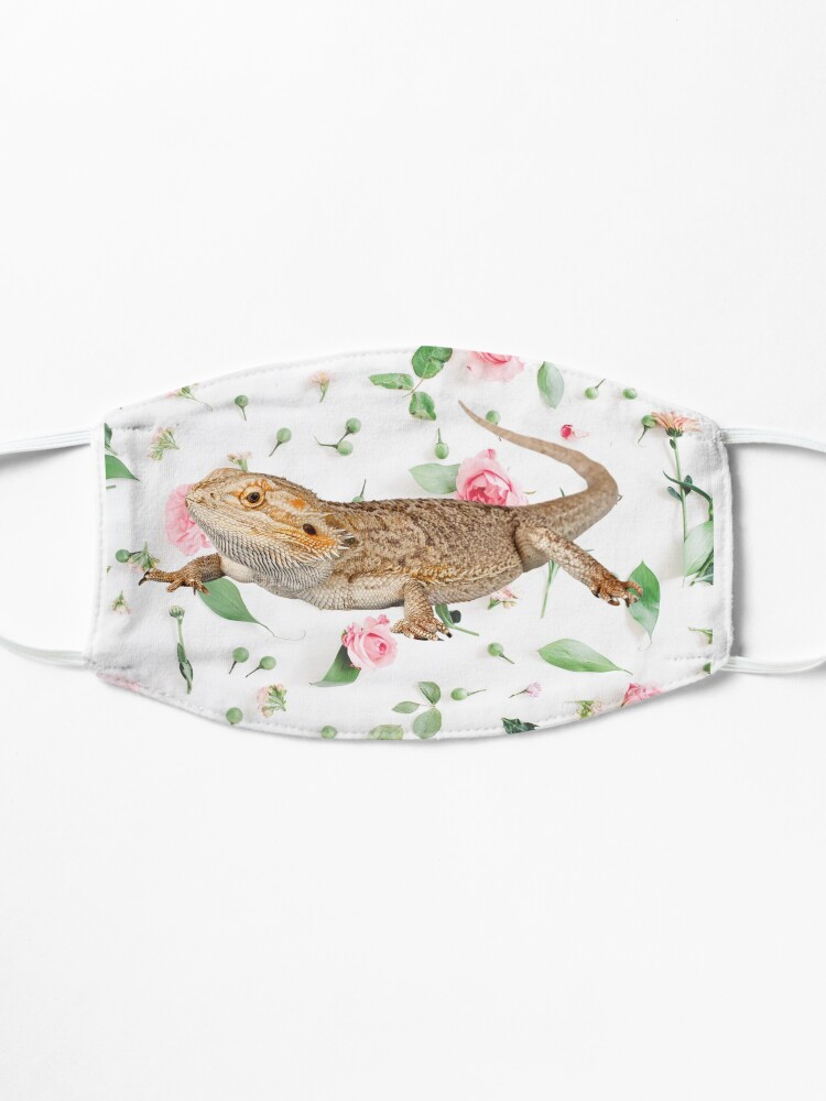 Alternate view of Bearded Dragon On A Carnation Background Mask