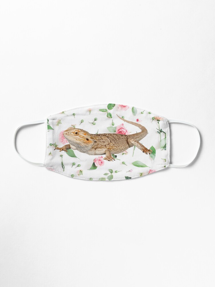 Alternate view of Bearded Dragon On A Carnation Background Mask