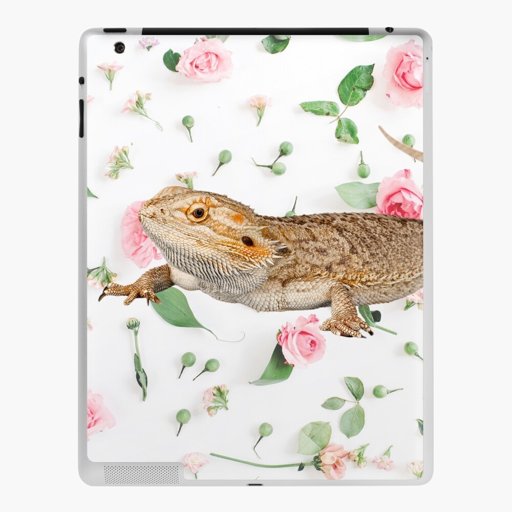Bearded Dragon On A Carnation Background iPad Case & Skin