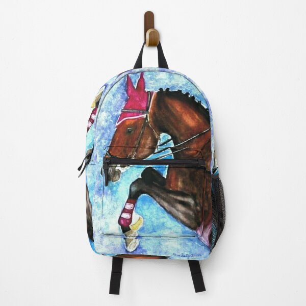 Item preview, Show jumping horse portrait painting designed and sold by horseaddicted.