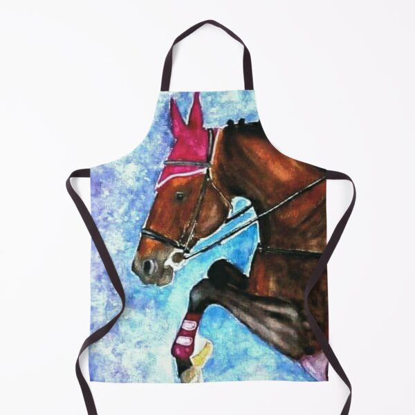 Item preview, Show jumping horse portrait painting designed and sold by horseaddicted.