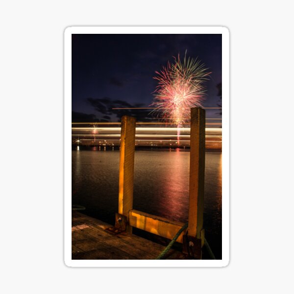 "Shoreline Fireworks" Sticker by tkmtkm10 Redbubble