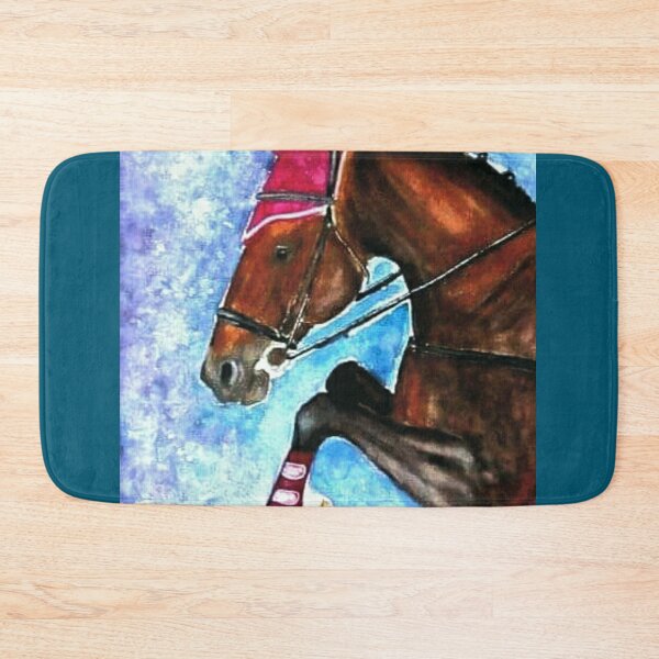 Item preview, Show jumping horse portrait painting designed and sold by horseaddicted.