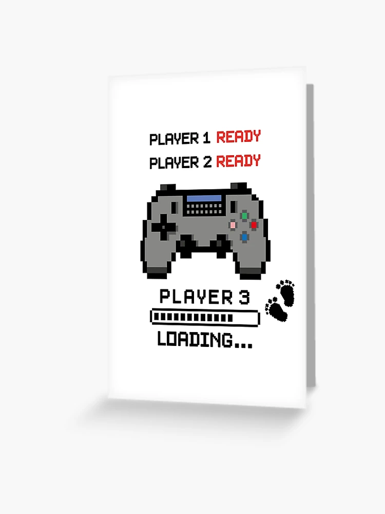 Player 4 Loading Pregnancy Announcement Maternity | Greeting Card