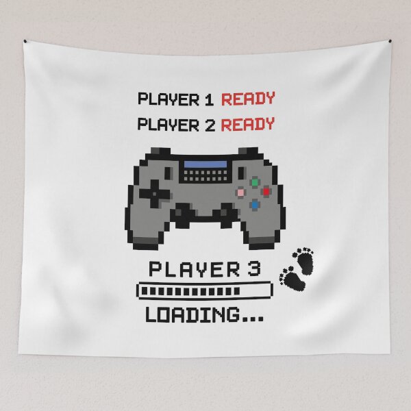 Item preview, Player 3 Loading Funny Retro 8Bit Gamer Pregnancy Announcement designed and sold by MasterKlaw.