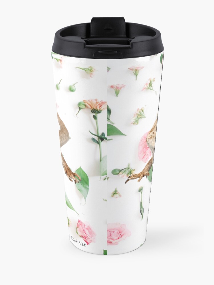 Alternate view of Bearded Dragon On A Carnation Background Travel Mug