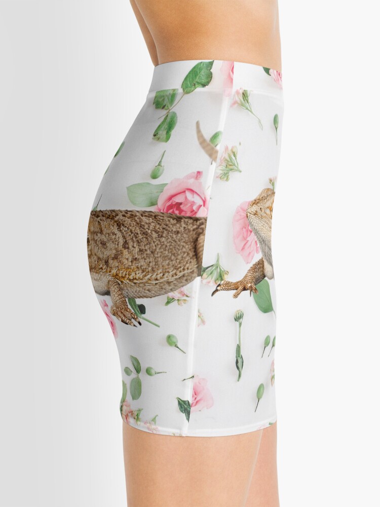 Alternate view of Bearded Dragon On A Carnation Background Mini Skirt