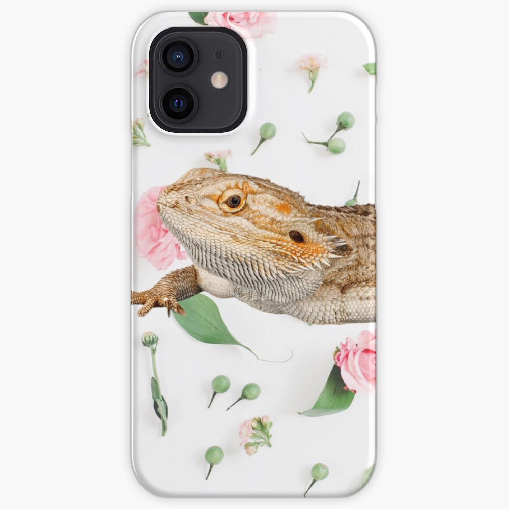 Bearded Dragon On A Carnation Background iPhone Case & Cover