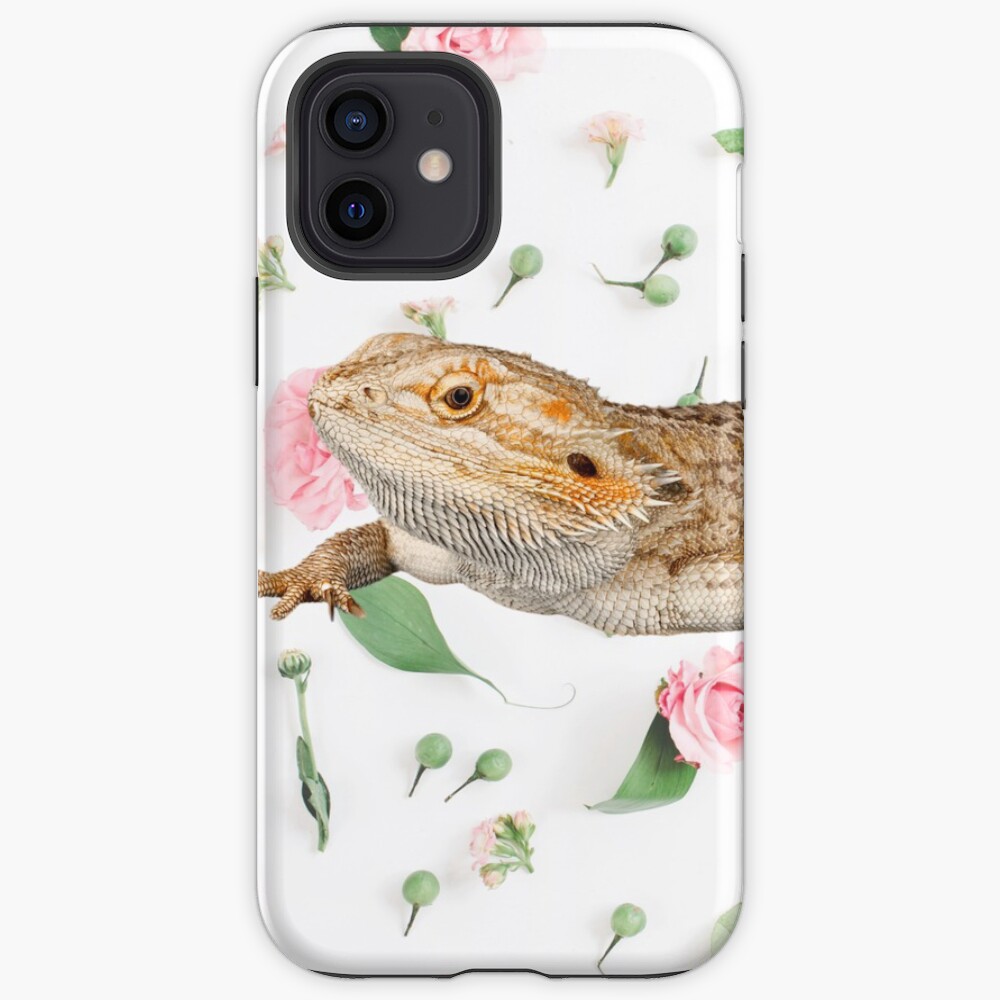Bearded Dragon On A Carnation Background iPhone Case & Cover
