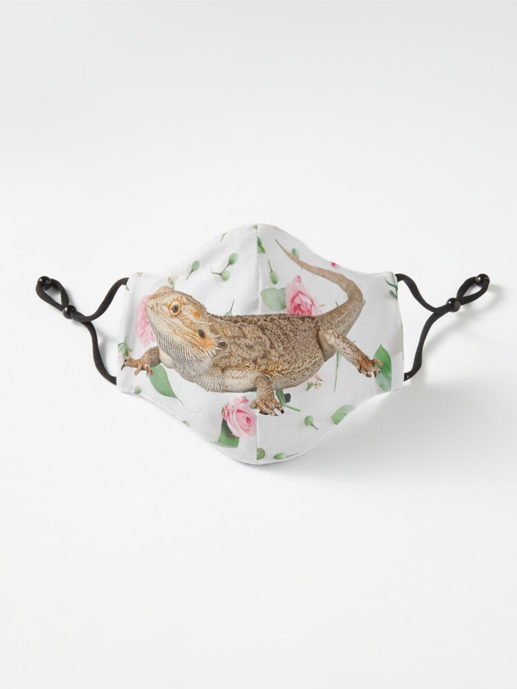Alternate view of Bearded Dragon On A Carnation Background Mask