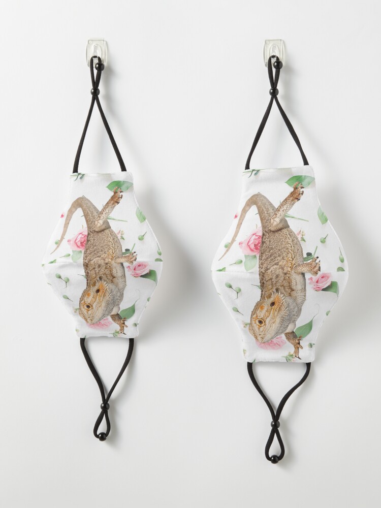 Alternate view of Bearded Dragon On A Carnation Background Mask