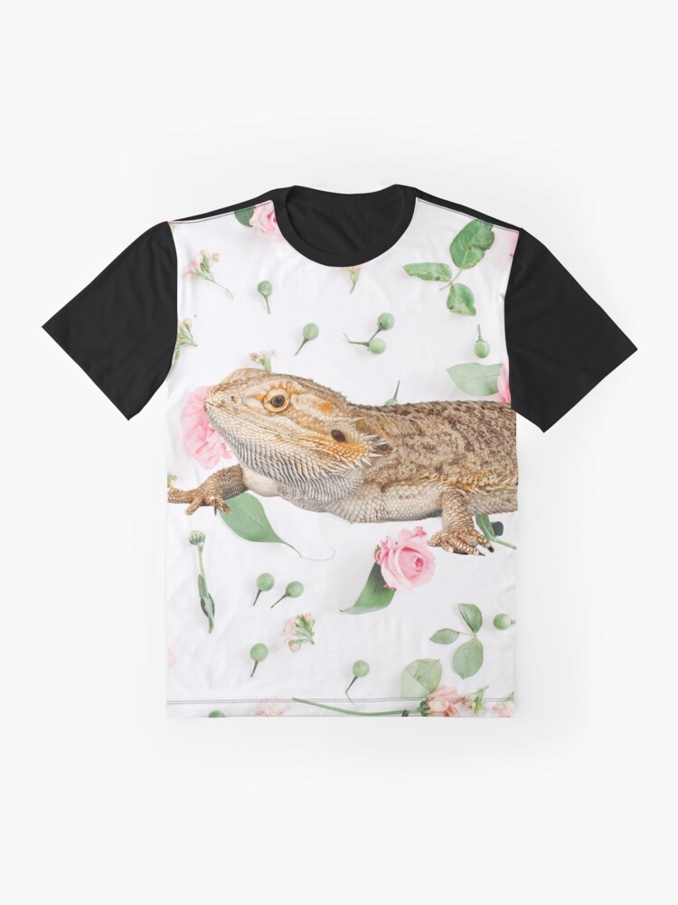 Alternate view of Bearded Dragon On A Carnation Background Graphic T-Shirt