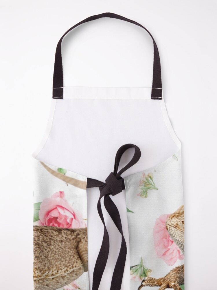Alternate view of Bearded Dragon On A Carnation Background Apron