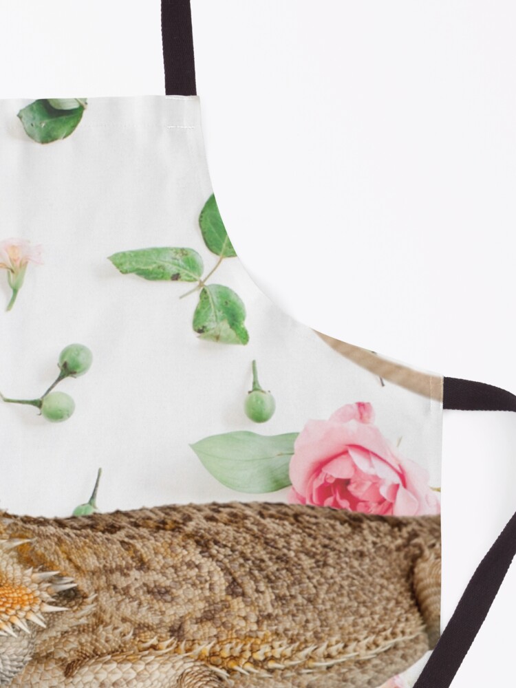 Alternate view of Bearded Dragon On A Carnation Background Apron