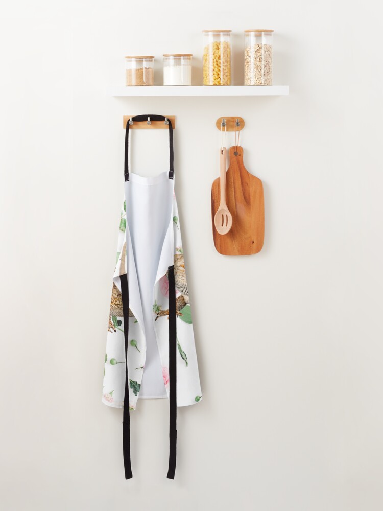 Alternate view of Bearded Dragon On A Carnation Background Apron