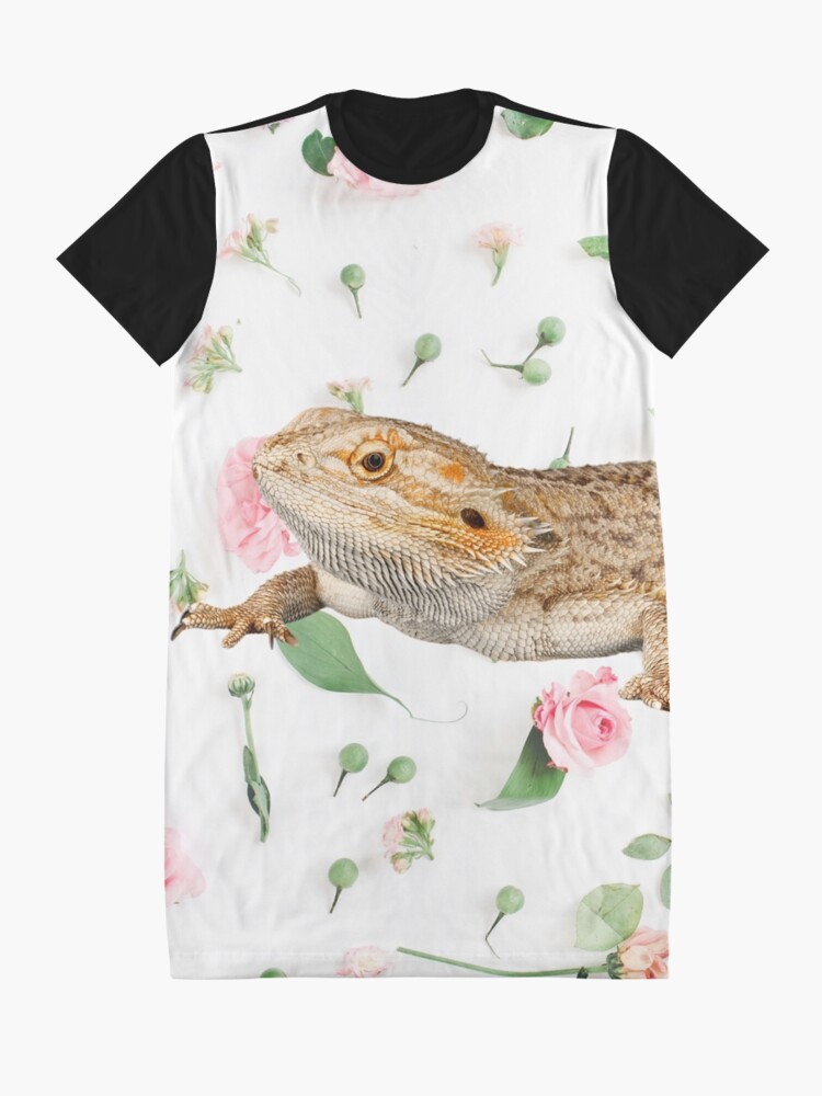 Alternate view of Bearded Dragon On A Carnation Background Graphic T-Shirt Dress