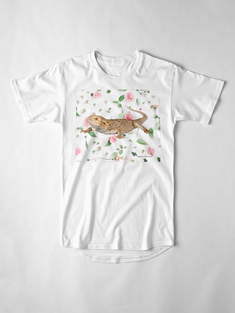 Alternate view of Bearded Dragon On A Carnation Background Long T-Shirt
