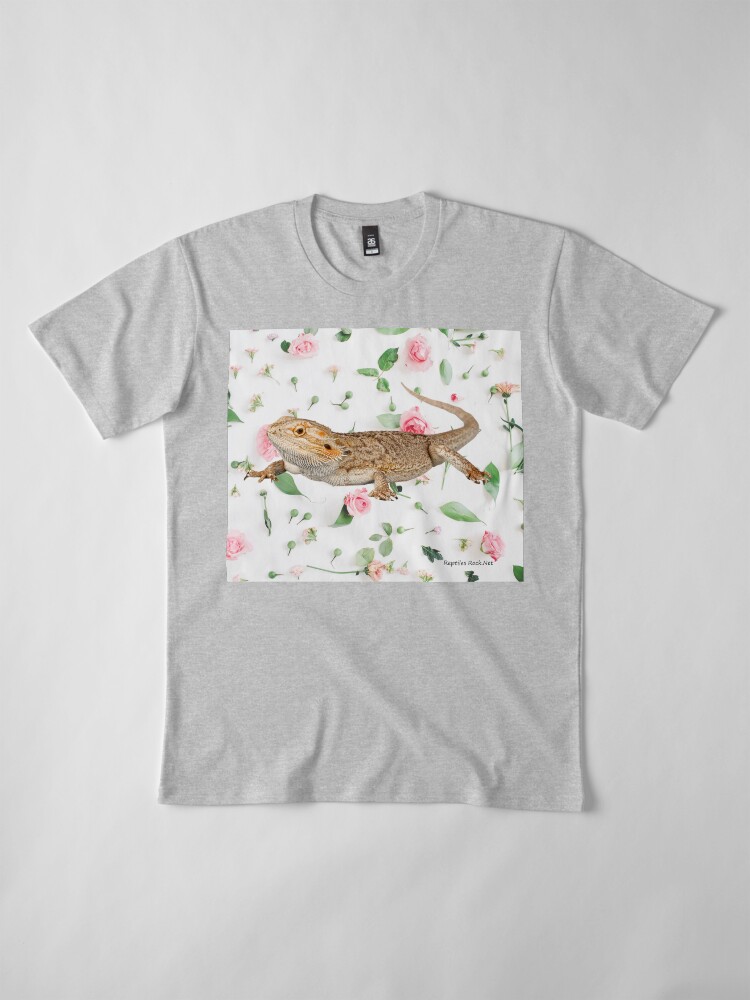 Alternate view of Bearded Dragon On A Carnation Background Premium T-Shirt