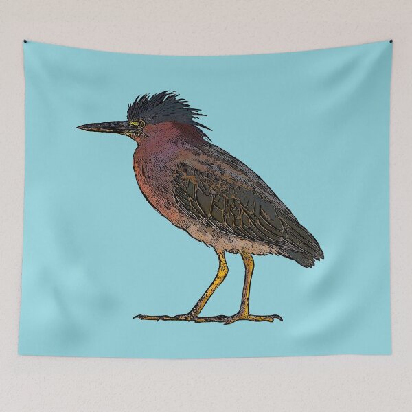 Item preview, Green Heron Black Alternate Print  designed and sold by designsasstultd.