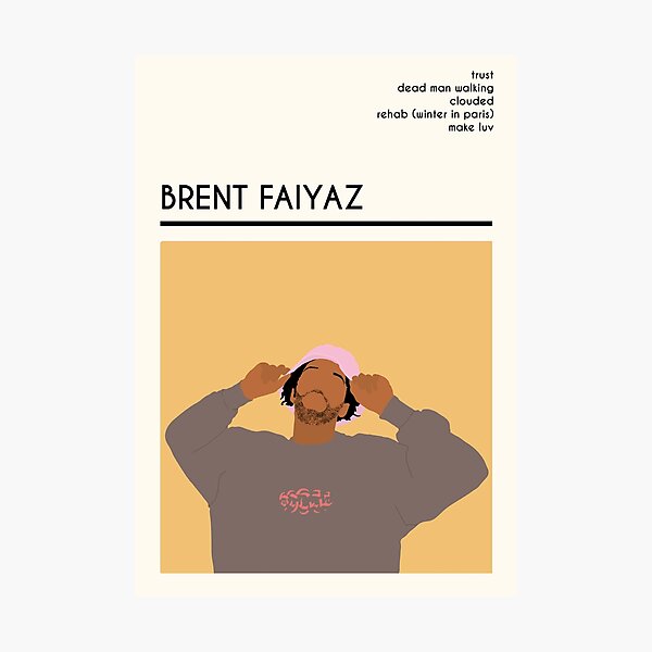 Brent Faiyaz Inspired Musician Wall Art and More Photographic Print