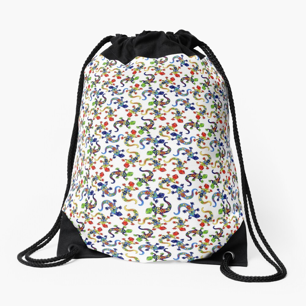 Gecko Vibrant Multi Print Drawstring Bag