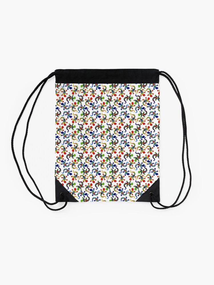 Alternate view of Gecko Vibrant Multi Print Drawstring Bag
