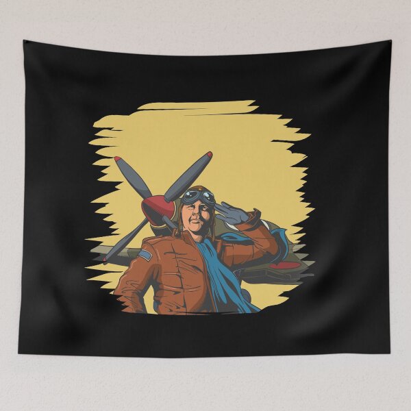 Item preview, Vintage pilot with propeller plane designed and sold by Monkey Ful.